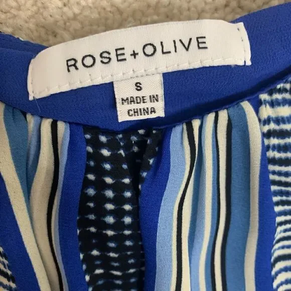 ▫️ROSE & OLIVE Multi-colored Striped Flowy Layered Tank Women’s Top | Size Small - Picture 8 of 13